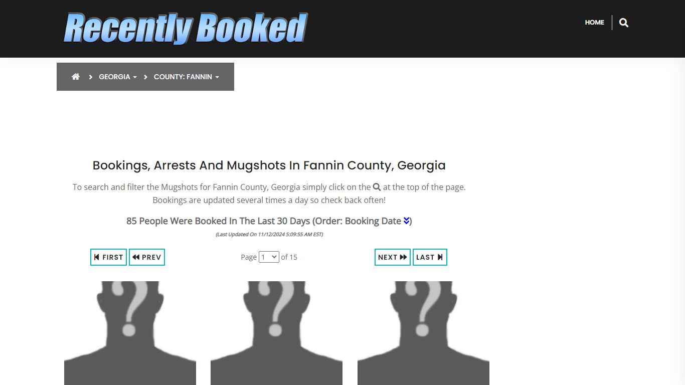 Bookings, Arrests and Mugshots in Fannin County, Georgia - Recently Booked